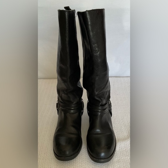 Coach Black Combat Moto Boots with Silver Accents - Picture 2 of 12